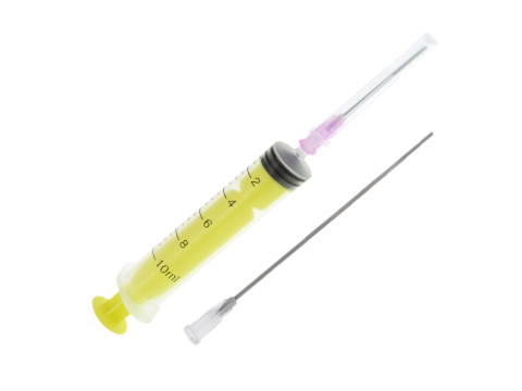 1 x Yellow 10ml syringe with needles